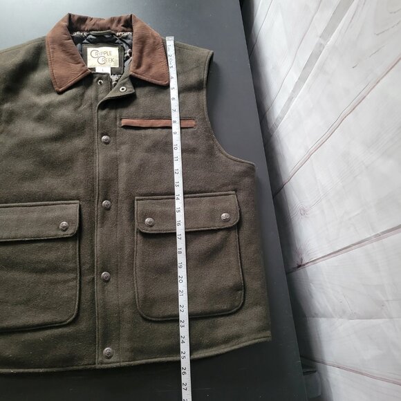 Cripple Creek Men’s L Concealed Carry Wool Melton Vest, Fully Lined and Quilted - Picture 10 of 10